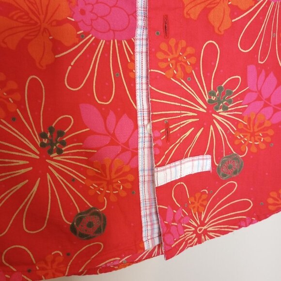 DMO Baby Red Tropical Floral Boys Button Front Shirt - Picture 4 of 9